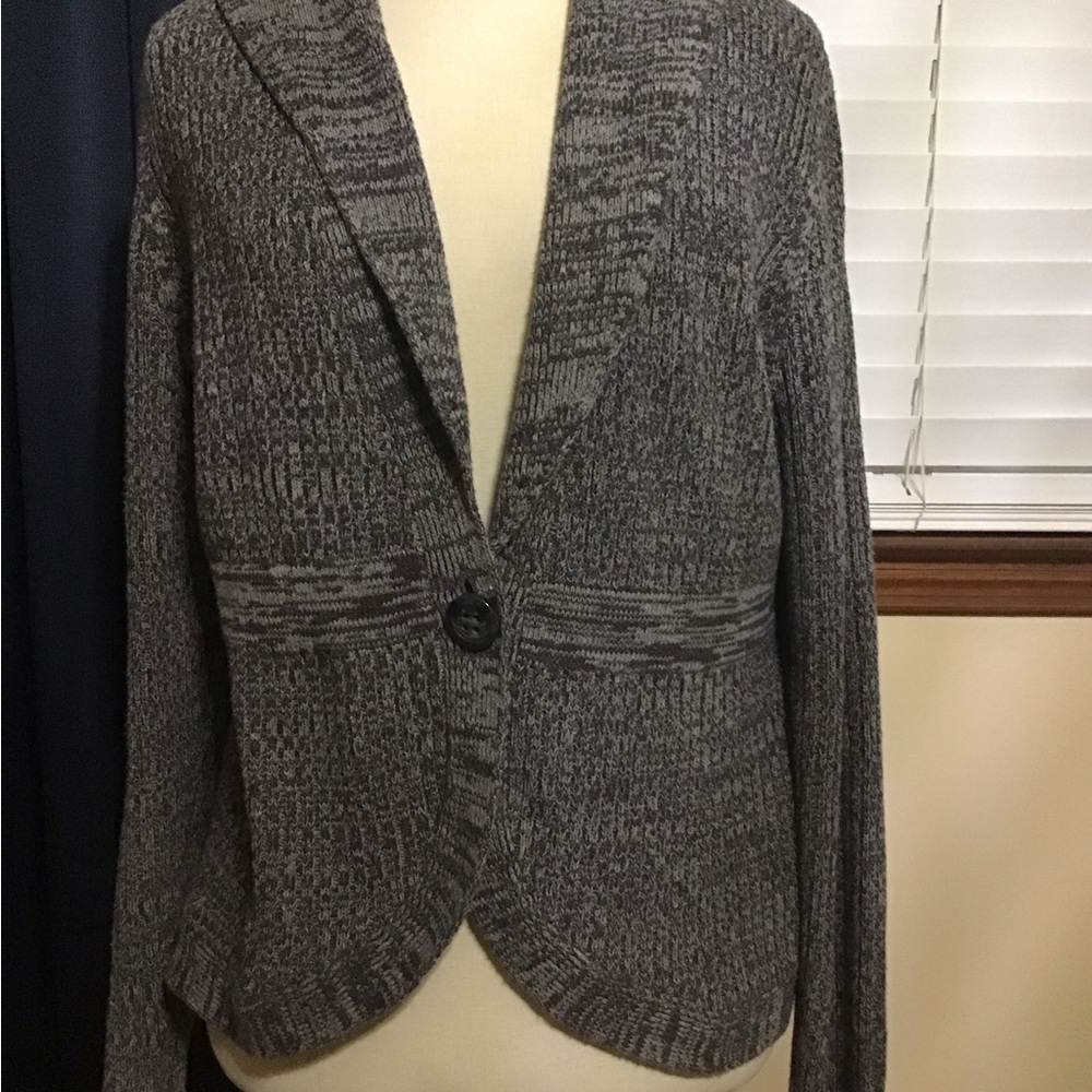 Gray apt 9 cardigan  sweater with Button Closure size  large